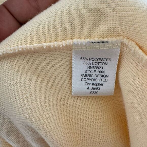 New Christopher & Banks Yellow Embroidered Citric Fruits Cardigan Sweater Size S - Picture 7 of 9